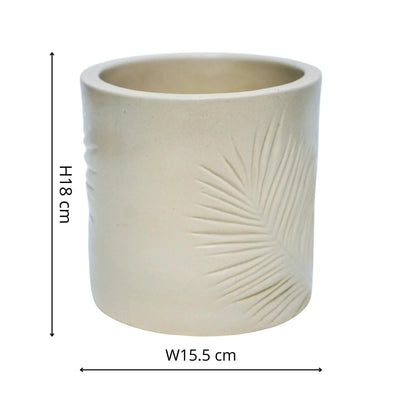 Kew Stoneware Ivory Sago Palm Planter - House of Kojo